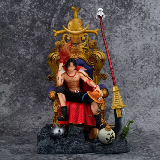 ACE Pirate King Collectible Statue – Anime-Style Flame Warrior Figure