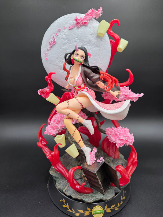 Nezuko Kamado - Blood Demon Art "Exploding Blood" Moonlit Deluxe Diorama (Tiktok: Moonlight Blossom Guardian Diorama [SL-DS-NEZ-02] – Shadow Series – PVC Art Sculpture)