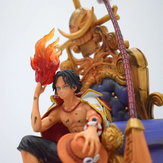 ACE Pirate King Collectible Statue – Anime-Style Flame Warrior Figure