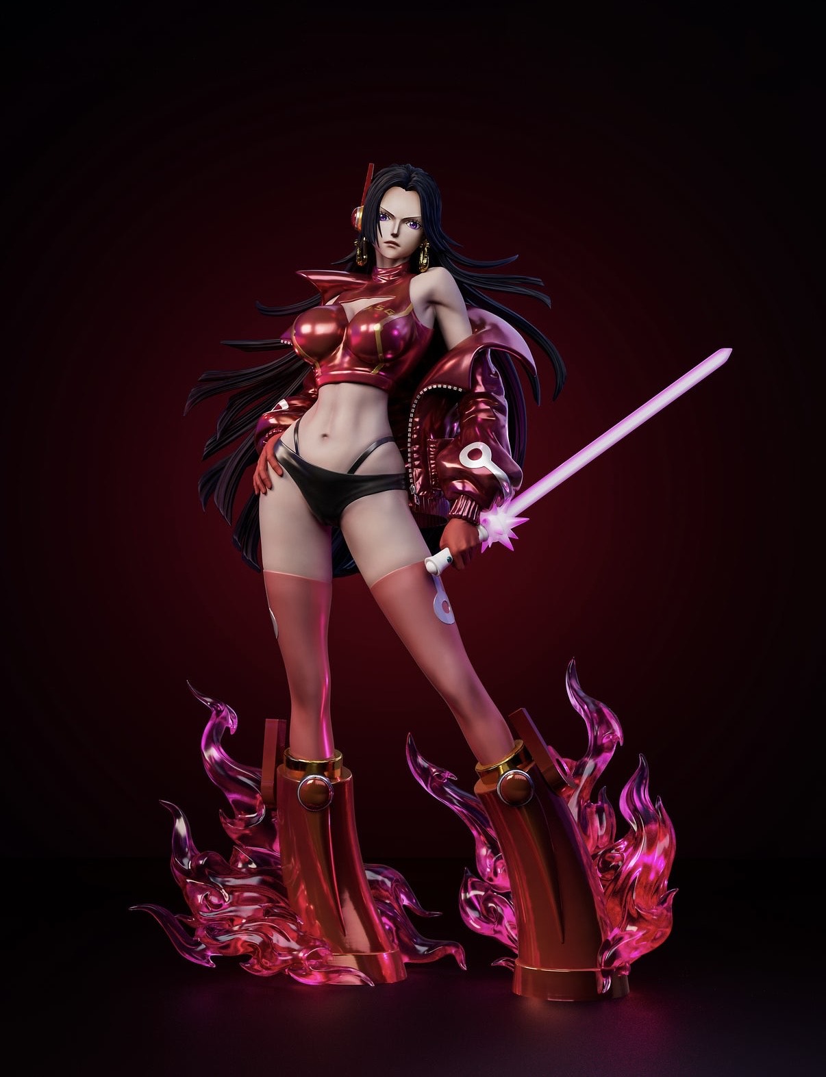 30cm OnePiece Nico Robbins Studio Red Colour one piece Girls Toys Anime Figure