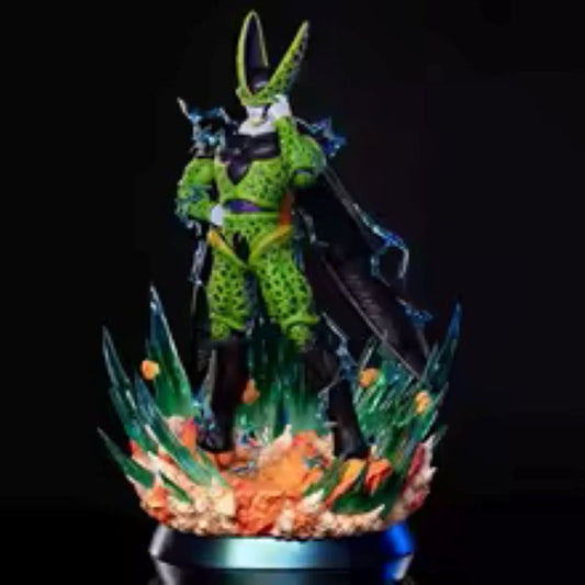 Perfect Cell Action Figure - Dragon Ball Z Power-Up Diorama Statue with Lightning Effects - (Tiktok) : Bio Android Overlord Statue