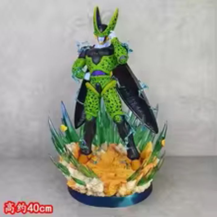 Perfect Cell Action Figure - Dragon Ball Z Power-Up Diorama Statue with Lightning Effects - (Tiktok) : Bio Android Overlord Statue
