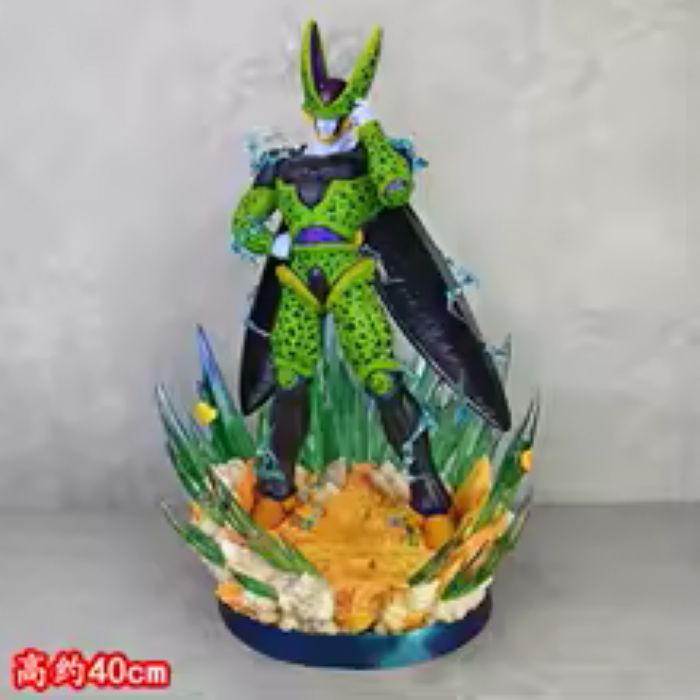 Perfect Cell Action Figure - Dragon Ball Z Power-Up Diorama Statue with Lightning Effects - (Tiktok) : Bio Android Overlord Statue
