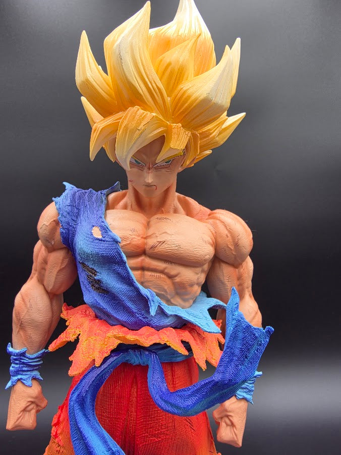 Goku - Super Saiyan Battle-Damaged Deluxe Figure & Bust Set -( Tiktok : ) Golden Warrior Battle Statue