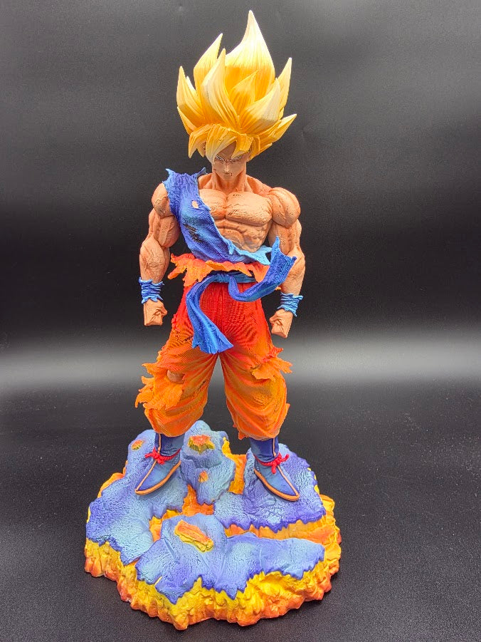Goku - Super Saiyan Battle-Damaged Deluxe Figure & Bust Set -( Tiktok : ) Golden Warrior Battle Statue